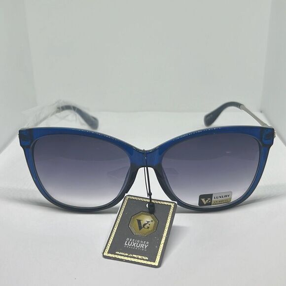 VG Cat Eye Bling Blue Women’s Sunglasses - Picture 3 of 3